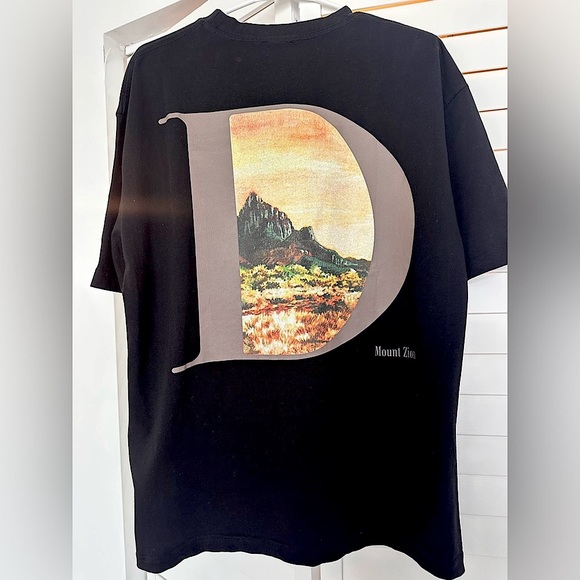 Dior Black Mount ZionGraphic Men's T-Shirt